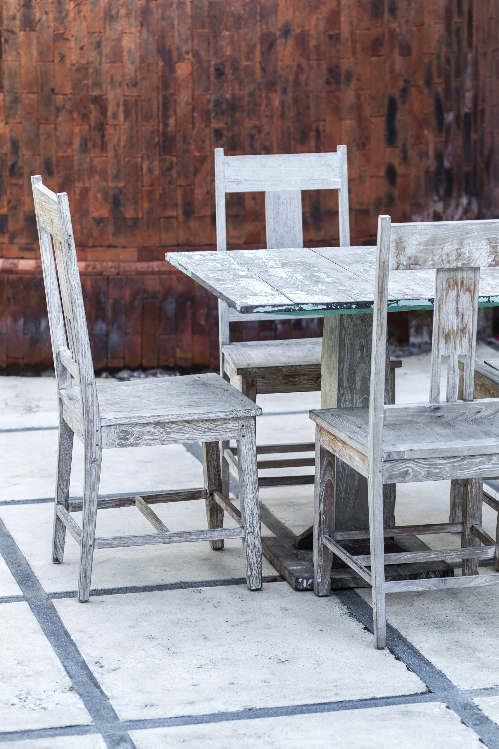 Empty wooden vintage table